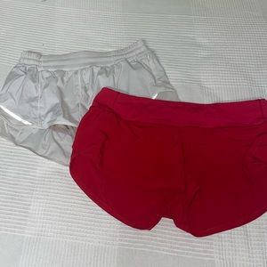 Lululemon shorts red shorts and white shorts